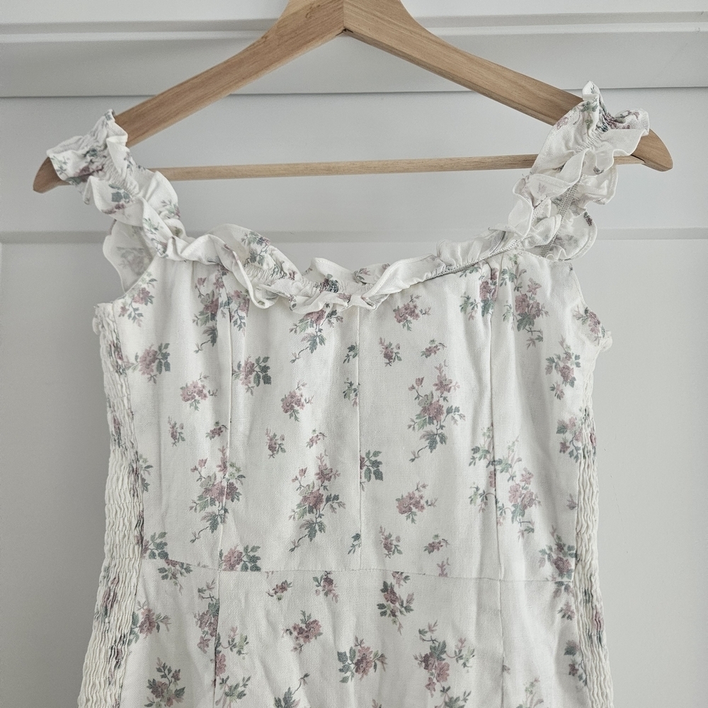 Elegant Floral Ruffle Mini Dress - Picture 2 of 7